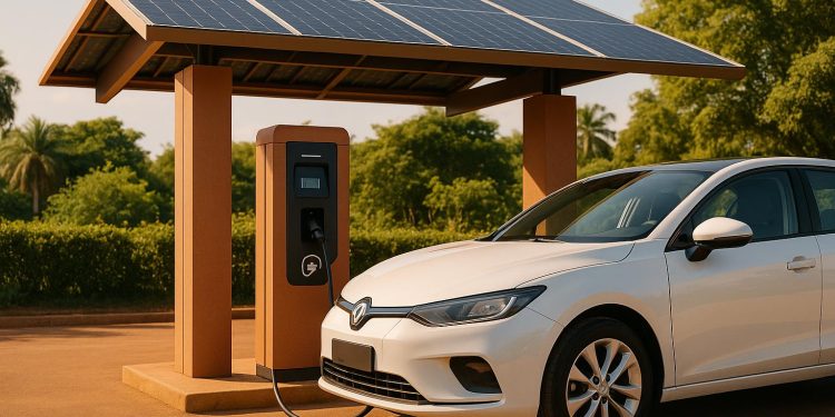 Mise en place de la première station de recharge pour véhicules électriques